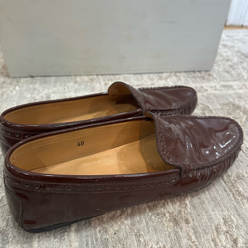 Tod's Burgundy Leather Loafers